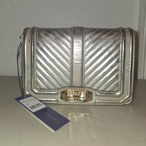 Rebecca Minkoff Silver Quilted Crossbody Bag